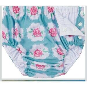 Swim Diaper/ 2 Pack/ Floral Blue Pink/ Girl / Adjustable Size